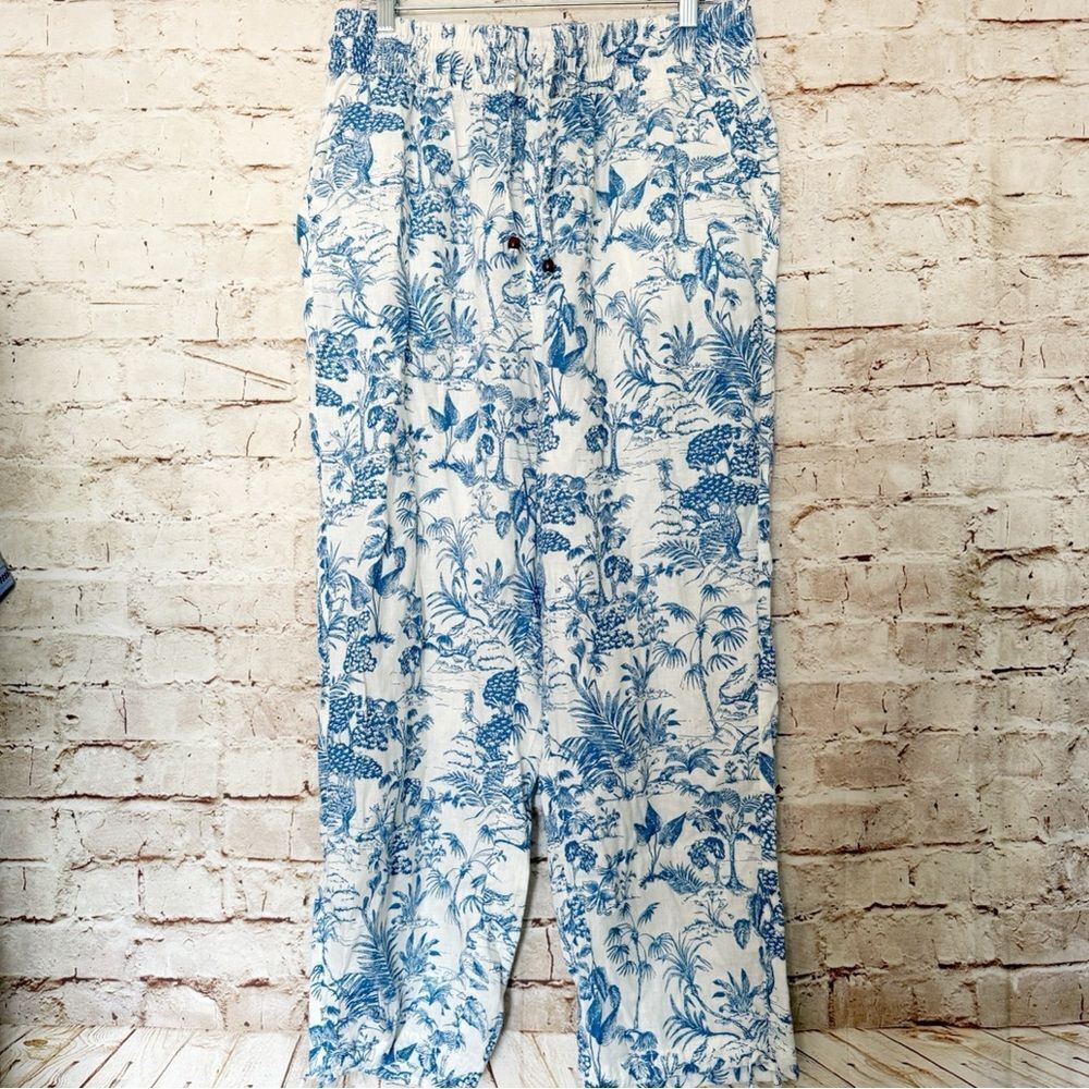 Nicole Miller New York linen blend drawstring pants